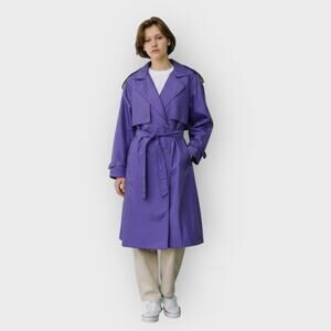 Adrian Jordan Purple Trench Coat Rubberized Windbreaker Avant Garde Vintage /